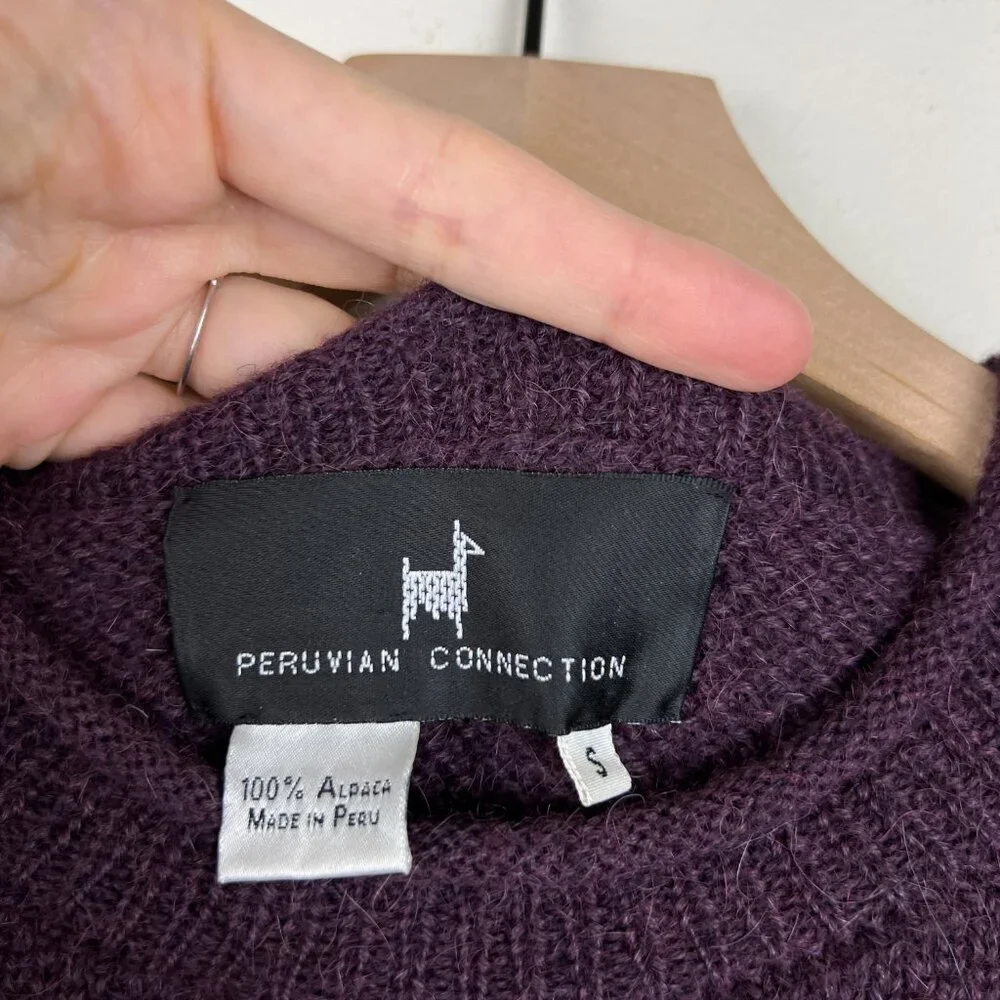 Peruvian Connection Vintage 100% Alpaca Crew Neck Sweater - Picture 3 of 4
